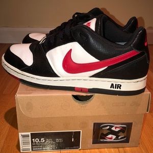 Nike Dunk Low- Black Leather/White Patent- Size 10